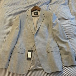 NWT Hugo Boss AG 42R Slim Fit Grey/Silver Sport Coat Suit Jacket